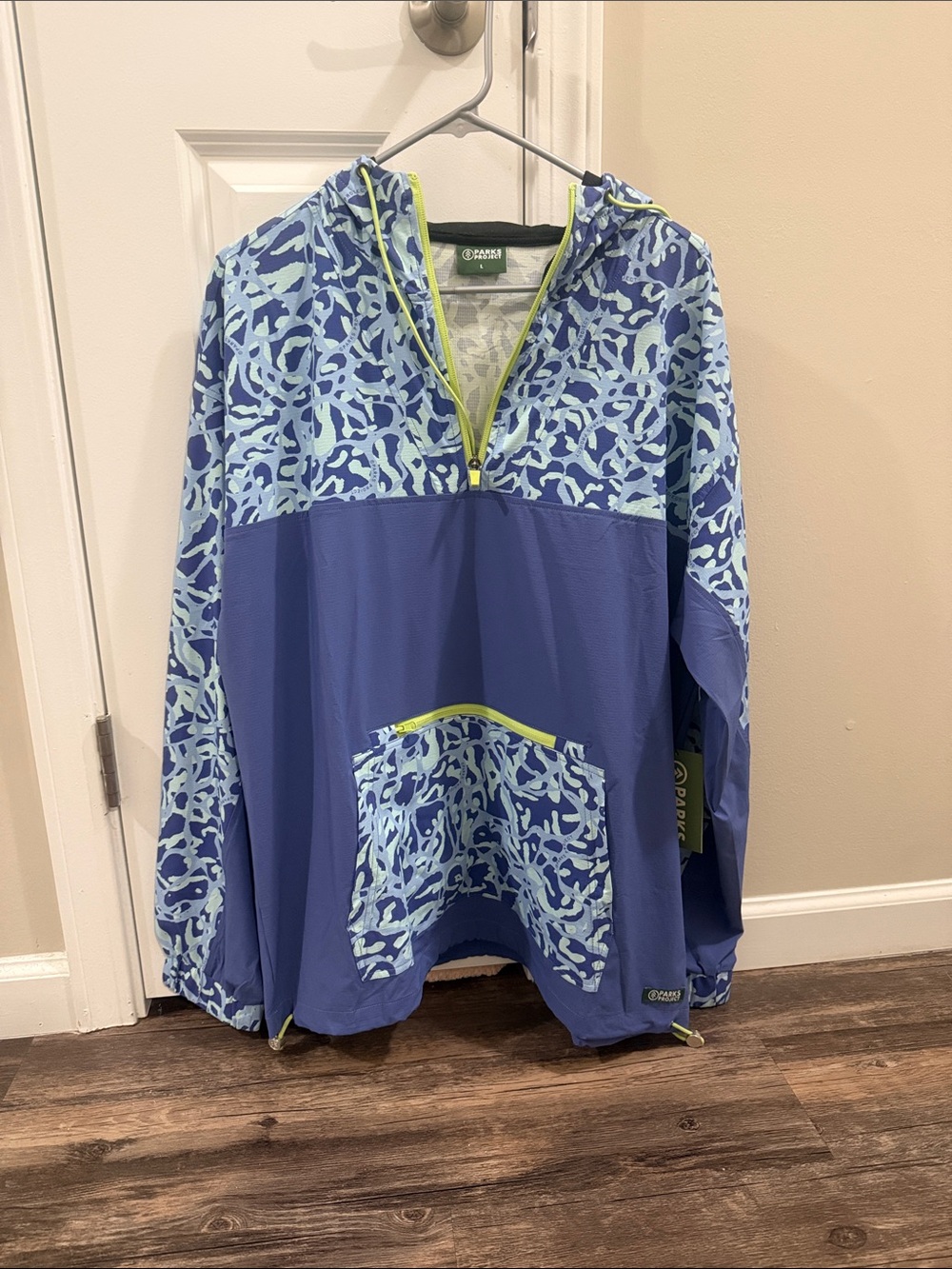 Parks Project Blue Pullover with Navy & Aqua Pocket
